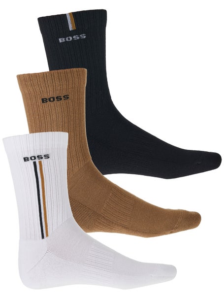 BOSS Verticalline Crew Sock 3-Pack Wh/Bk/Br