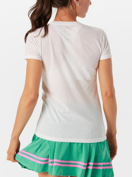 Bubble Womens Classic Tennis T-Shirt - Wh/Pink