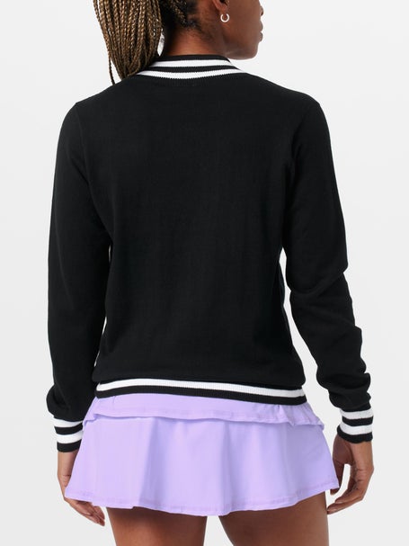 Bubble Womens Hatton Crossed Racquets Sweater - Black