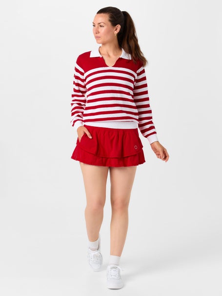 Bubble Womens Haley Polo Sweater - Red/White