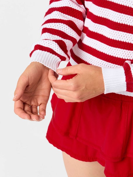 Bubble Womens Haley Polo Sweater - Red/White