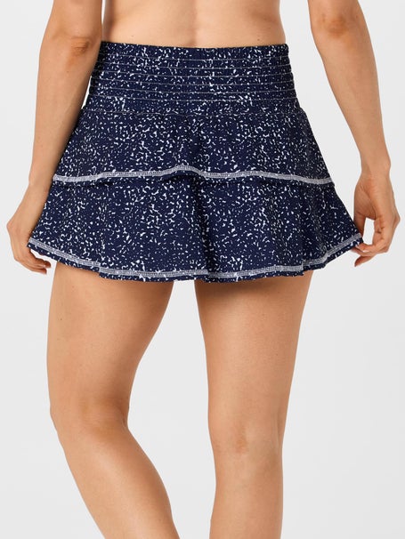 Bubble Womens Ruffle Skirt - Navy Dots