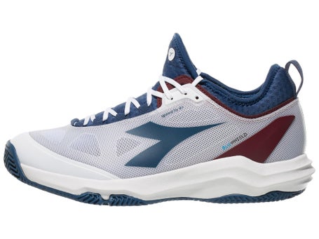 Diadora Blushield Fly 4 Clay Wh/Blue/Maroon Mens Shoes