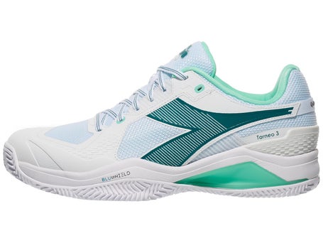 Diadora Blushield Torneo 3 Clay Wh/Spruce Mens Shoes