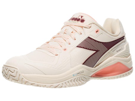 Diadora Blushield Torneo 3 White/Maroon Womens Shoes