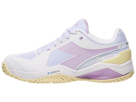 Diadora Blushield Torneo 3 White/Orchid Womens Shoes