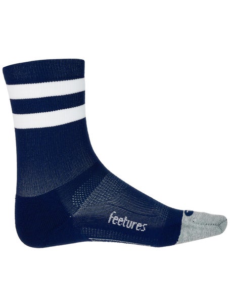 Feetures Elite Light Cushion Mini Crew Navy Stripe