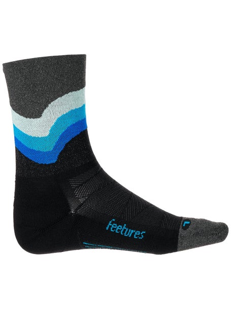 Feetures Elite Light Cushion Mini Crew Black Swell