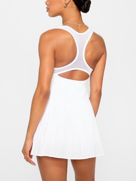 Fabletics Womens Hot Shot Pleated Dress - White