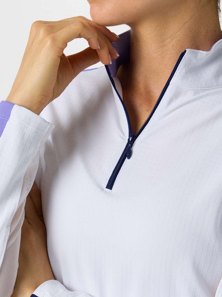 IBKUL Womens Colorblock Zip Long Sleeve