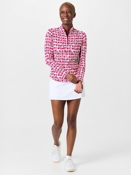 IBKUL Womens Long Sleeve Zip Mock - Hugs & Kisses