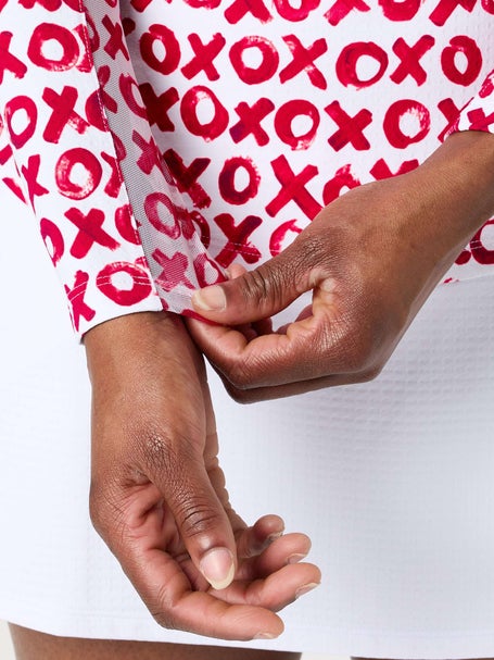 IBKUL Womens Long Sleeve Zip Mock - Hugs & Kisses