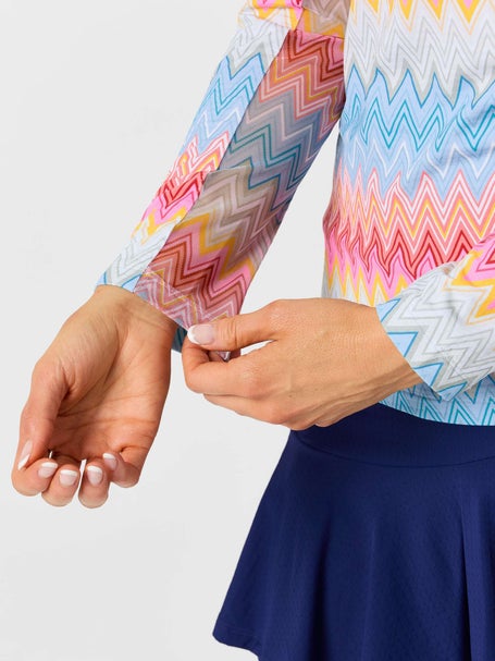 IBKUL Womens Susan Long Sleeve Zip Mock - Candy Pink