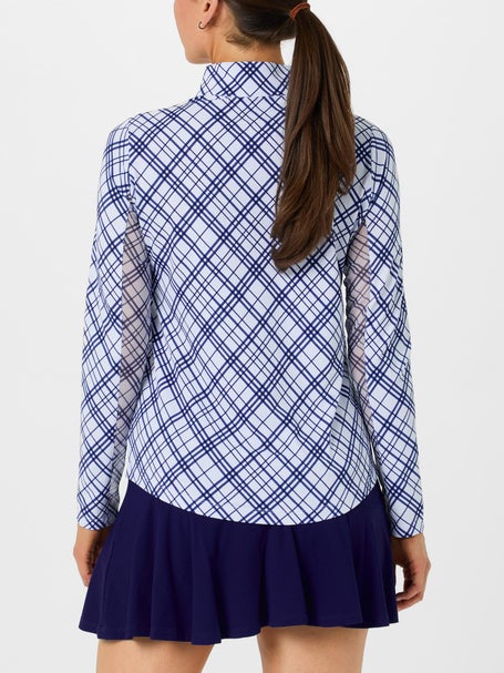 IBKUL Womens Tony Plaid Long Sleeve Mock