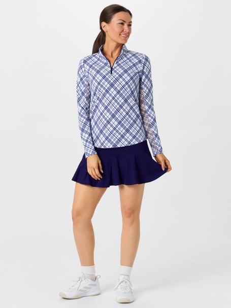 IBKUL Womens Tony Plaid Long Sleeve Mock