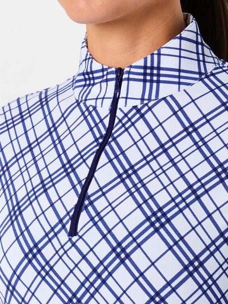 IBKUL Womens Tony Plaid Long Sleeve Mock