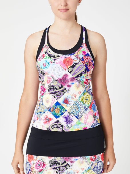 Jerdog Womens Paisley Garden T-Back Tank