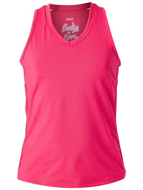 Lucky in Love Girls Core Cutout V-Neck Tank - Coral
