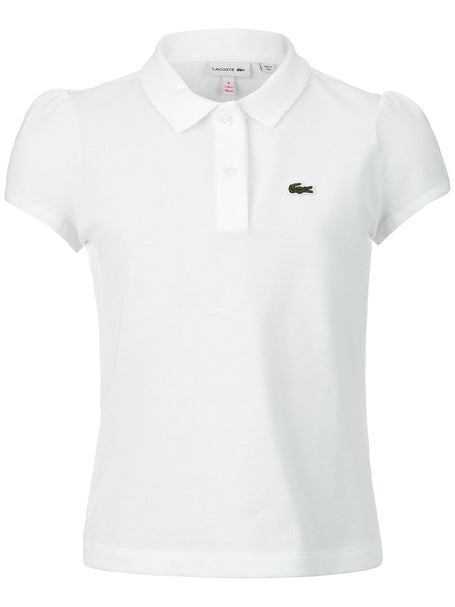 Lacoste Girls Scallop Polo - White