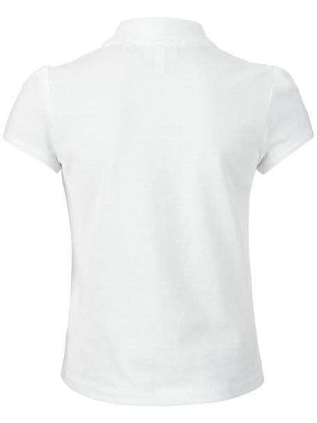 Lacoste Girls Scallop Polo - White