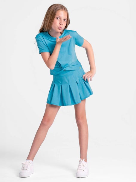 Lucky In Love Girls Peek-A-Bow Top - Blue