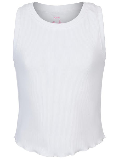 Lucky In Love Girls Core Flutterline Tank - White