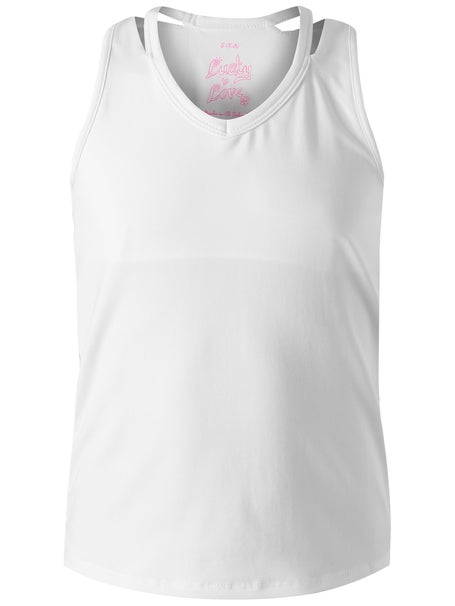 Lucky in Love Girls Core Cutout V-Neck Tank