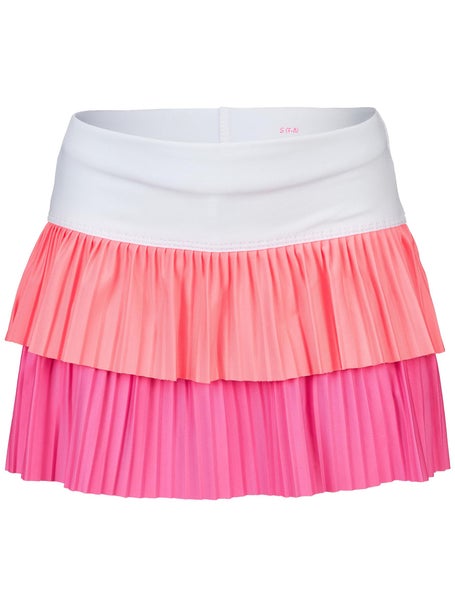 Lucky In Love Girls Doubles Pleat Skirt - Taffy Pink