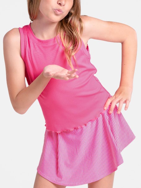 Lucky In Love Girls Flutterline Tank - Taffy Pink