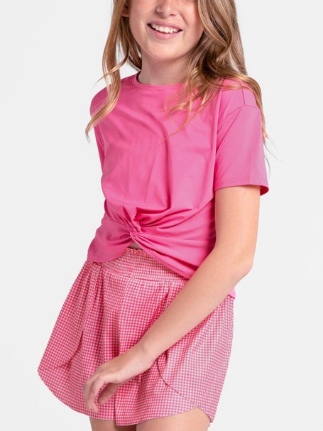 Lucky In Love Girls Peek-A-Bow Top - Taffy Pink