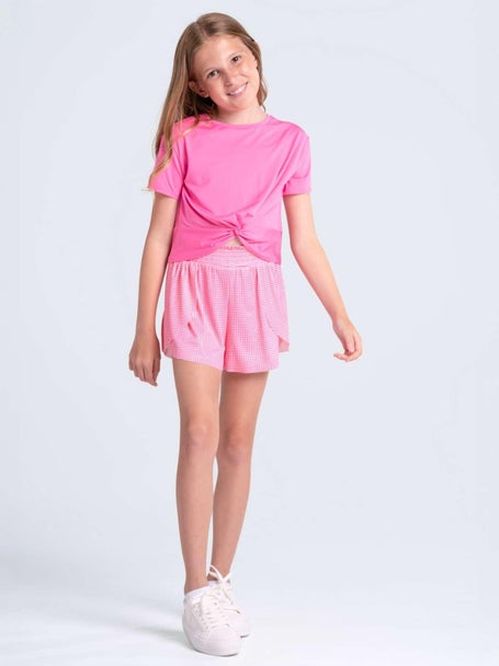 Lucky In Love Girls Peek-A-Bow Top - Taffy Pink