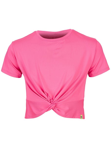 Lucky In Love Girls Peek-A-Bow Top - Taffy Pink
