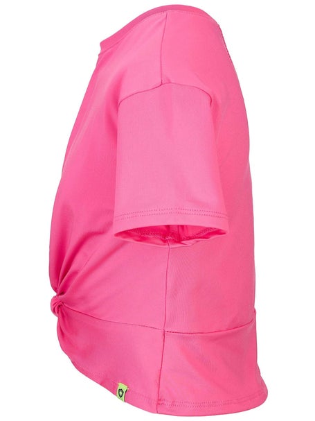 Lucky In Love Girls Peek-A-Bow Top - Taffy Pink