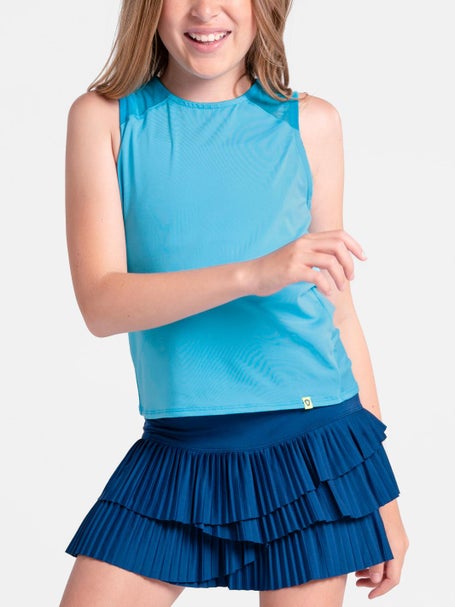 Lucky In Love Girls Tie Break Tank - Blue