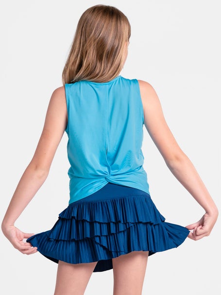 Lucky In Love Girls Tie Break Tank - Blue