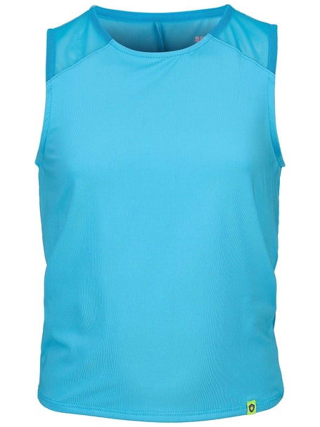 Lucky In Love Girls Tie Break Tank - Blue