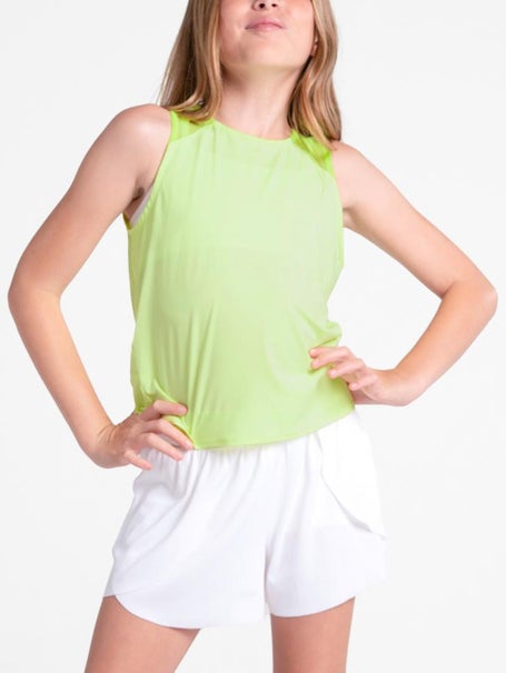 Lucky In Love Girls Tie Break Tank - Lemon