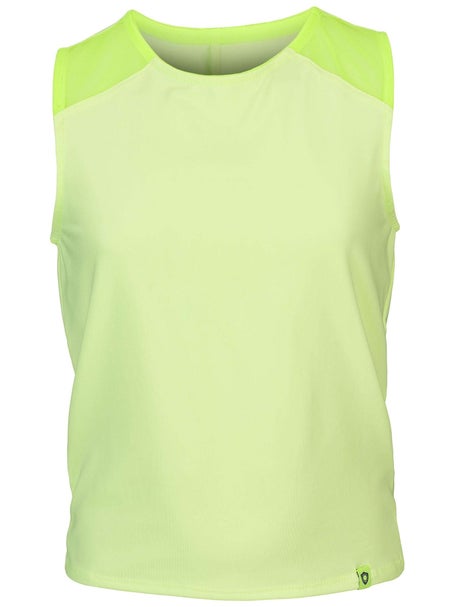 Lucky In Love Girls Tie Break Tank - Lemon