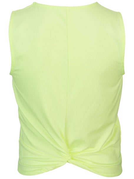 Lucky In Love Girls Tie Break Tank - Lemon
