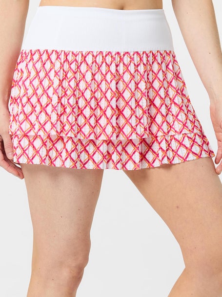 Lucky in Love Womens Long Classic Grid Pleat Skirt