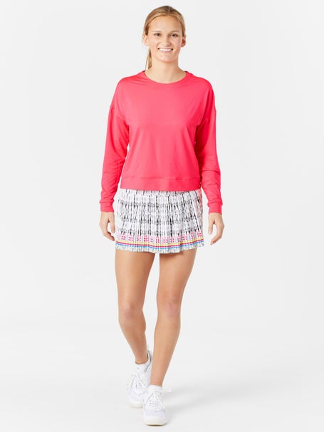 Lucky in Love Womens Long Obscuro Smocked Skirt