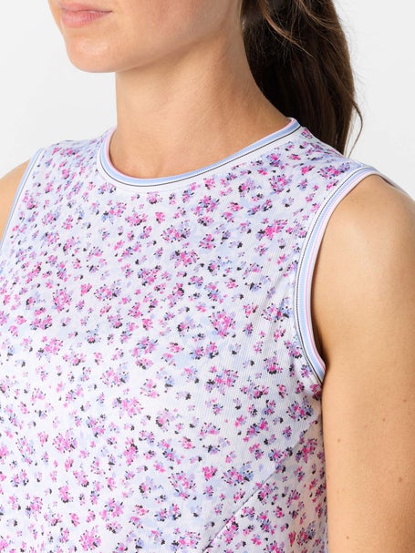 Lucky In Love Womens Blues Moon Flower Twist Tank