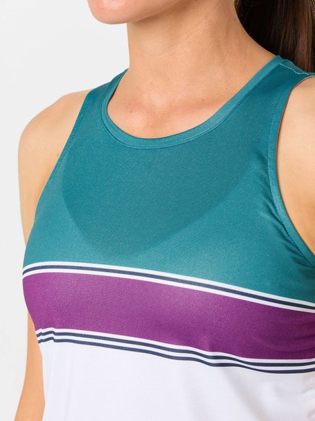 Lucky In Love Womens Chroma Stripe Cinch Tank