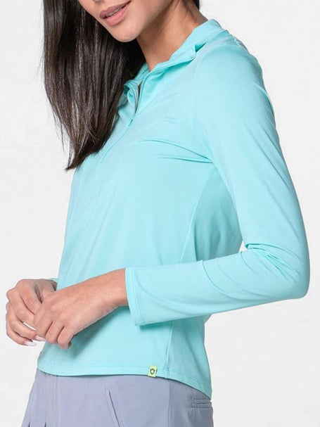 Lucky In Love Womens Eyelet Free Play Zip Top