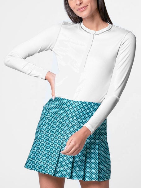 Lucky In Love Womens Eyelet Riviera Henley Long Sleeve