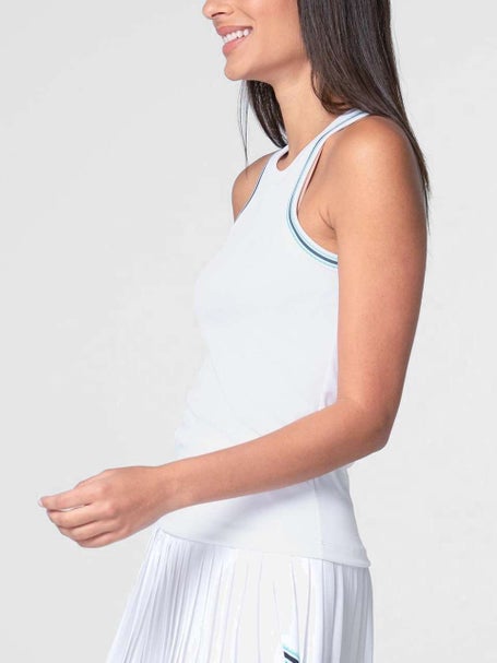 Lucky In Love Womens Eyelet Win It Stripe Tank