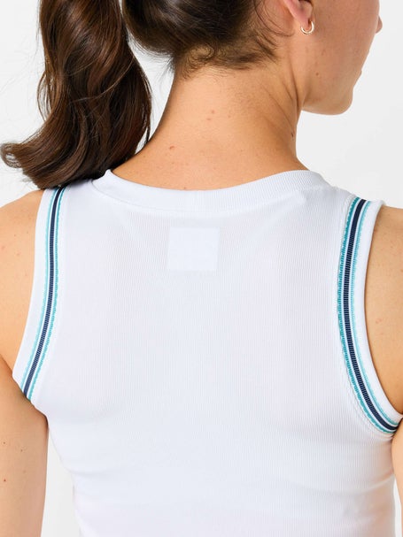 Lucky In Love Womens Eyelet Win It Stripe Tank