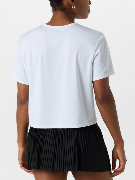 Lucky In Love Womens L-UV Power Box Top - White