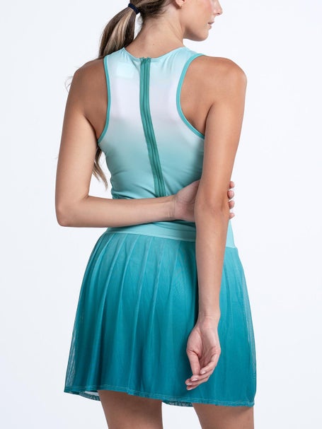 Lucky in Love Womens Next Level Ombre Dress-Aquamarine