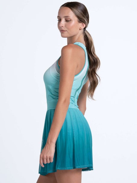 Lucky in Love Womens Next Level Ombre Dress-Aquamarine
